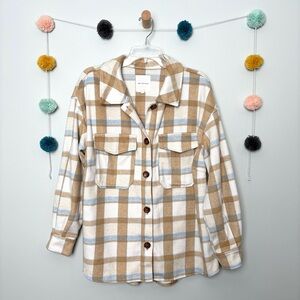 Anthropologie Avec Les Filles Boxy Plaid Shirt Jacket